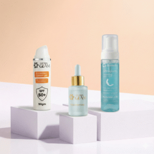 cleanser + niacinamide serum + sunscreen